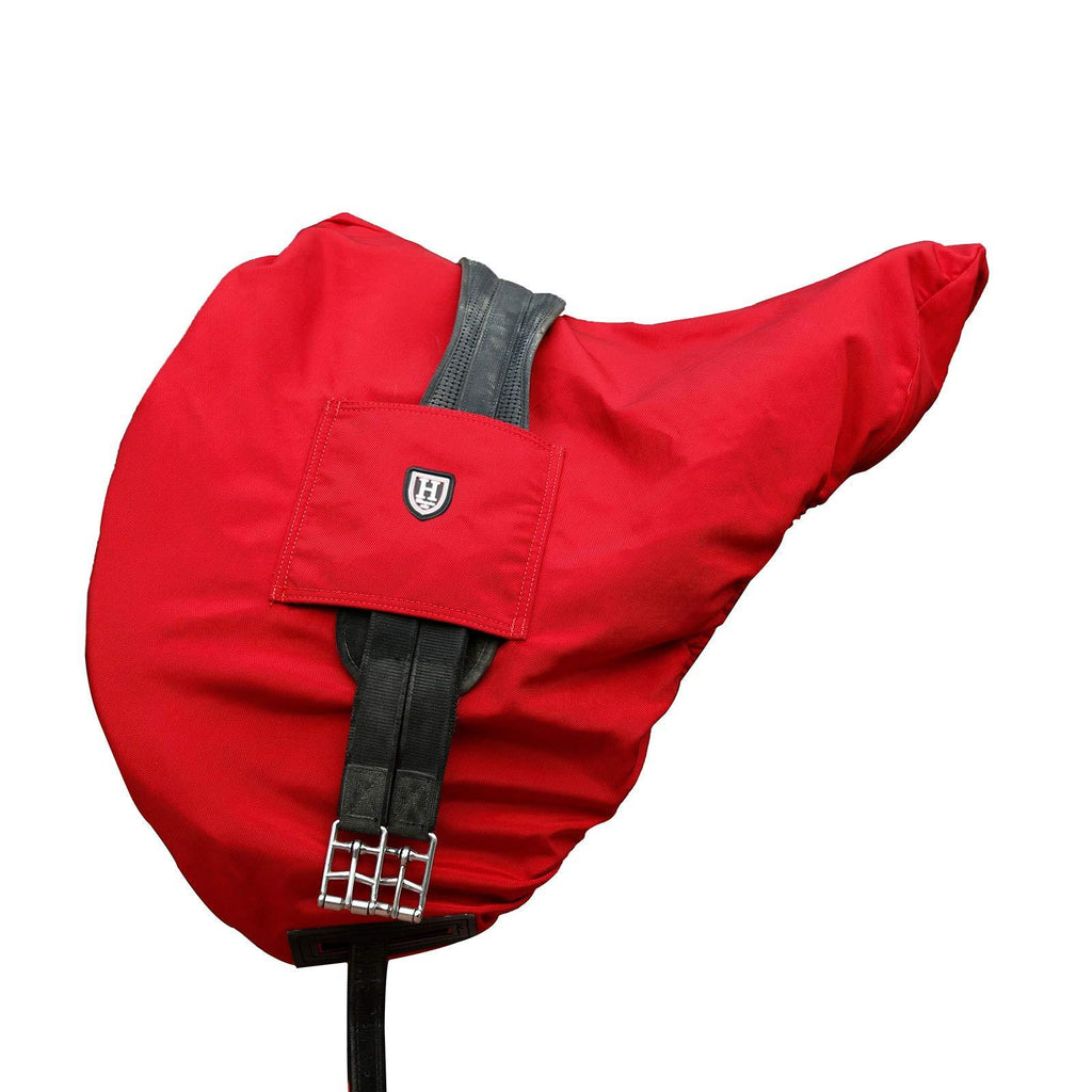 Harrison Howard Premium Waterproof/Breathable Fleece-Lined Saddle Cover Scarlet Red Dressage-One Size - PawsPlanet Australia