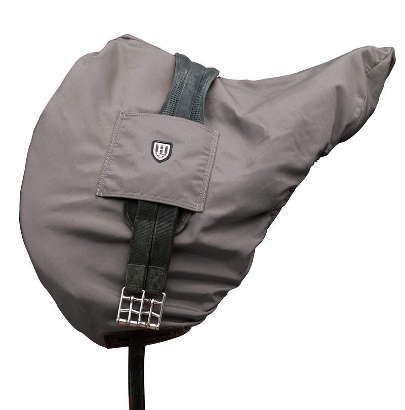 Harrison Howard Premium Waterproof/Breathable Fleece-Lined Saddle Cover Charcoal Grey Dressage-One Size - PawsPlanet Australia