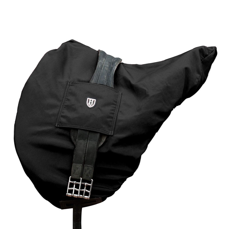 Harrison Howard Premium Waterproof/Breathable Fleece-Lined Saddle Cover Mars Black Dressage-One Size - PawsPlanet Australia