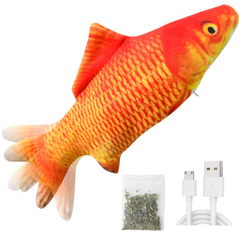 [Australia] - Senneny Electric Moving Fish Cat Toy, Realistic Plush Simulation Electric Wagging Fish Cat Toy Catnip Kicker Toys, Funny Interactive Pets Pillow Chew Bite Kick Supplies for Cat Kitten Kitty (Carp) 