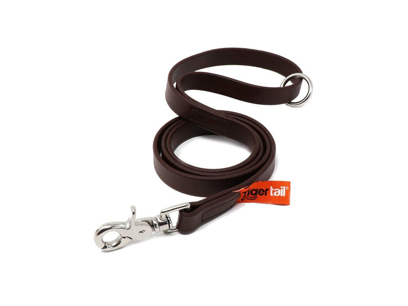 [Australia] - Tiger Tail LEATHERISH Dog Leash - Waterproof and Odor Proof Alternative-Leather Leash 6 ft Brown 