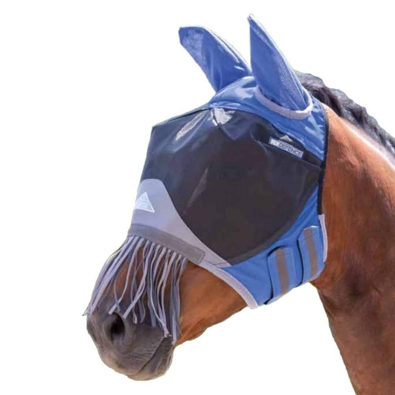 Shires Deluxe Fly Mask with Nose Fringe (Small Pony, Royal Blue) - PawsPlanet Australia