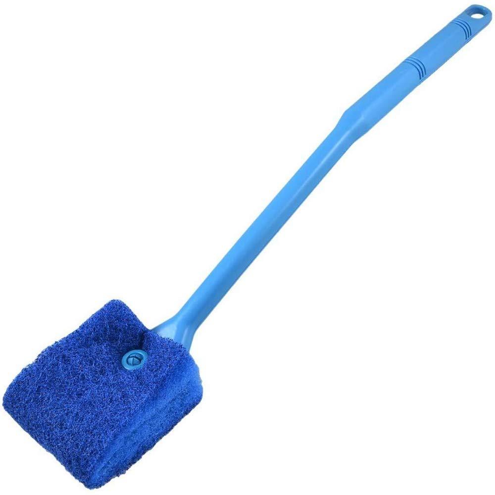 Aquarium Algae Scraper - Fish Tank Cleaning Double Sided Sponge Brush, Long Handle Fish Tank Scrubber for Acrylic Glass Aquariums (Blue) - PawsPlanet Australia