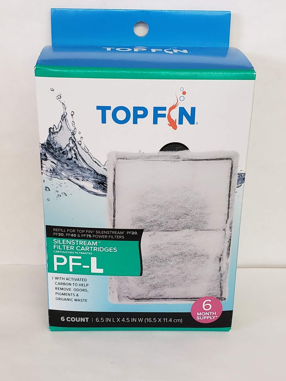 Top Fin Manufacturer. Silenstream Large PF-L Filter Cartridges Refill for PF30, PF40 and PF75 Power Filters 6.5in x 4.5in 6 Count - PawsPlanet Australia