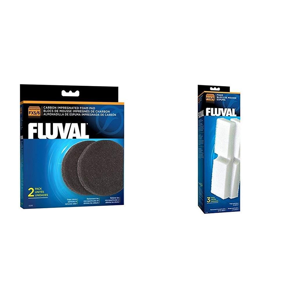 [Australia] - Fluval 2-Piece Foam Pad FX5/FX6 Aquarium Filter Filter Foam Block for FX5 (3 Pack) 