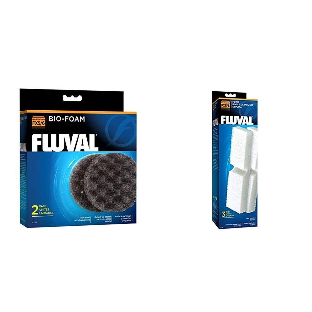 [Australia] - Fluval 2-Piece Bio-Foam Pad FX5/FX6 Aquarium Filter Filter Foam Block for FX5 (3 Pack) 