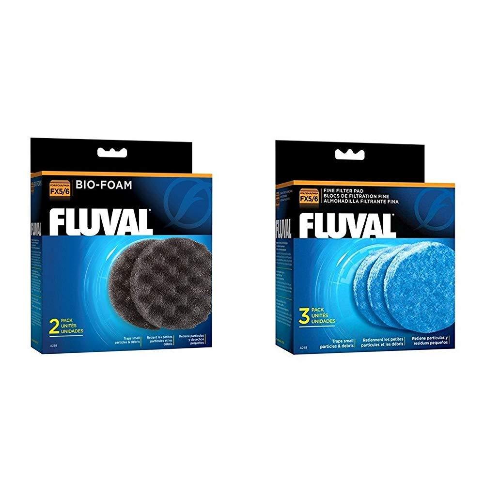 [Australia] - Fluval 2-Piece Bio-Foam Pad FX5/FX6 Aquarium Filter FX5 Fine Filter Polishing Pad - 3-Pack 