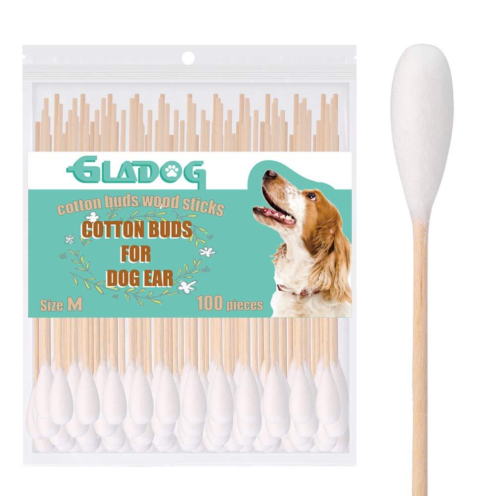 GLADOG 6 Inch Professional Big Cotton Buds for Dogs (Medium Size), Specially Designed Dog Cotton Buds with Durable Bamboo Handle - PawsPlanet Australia