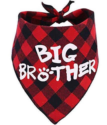 JPB Big Brother Dog Bandana,Buffalo Plaid Pet Pregnancy Announcement Scarf - PawsPlanet Australia