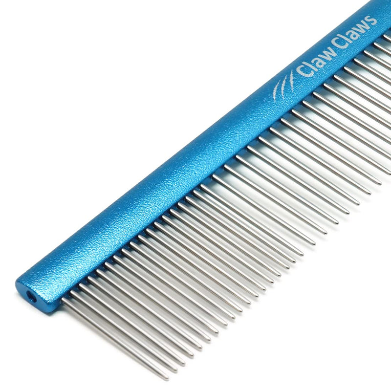 Claw Claws Greyhound Comb with Oval Handle for Dogs and Cats, Removing and Shedding Matted, Tangled Hair, Metal Comb with Stainless Steel Pins, Detangling Grooming Tool, Pet Comb (20% Fine Spacing)… Small (Pack of 1) - PawsPlanet Australia