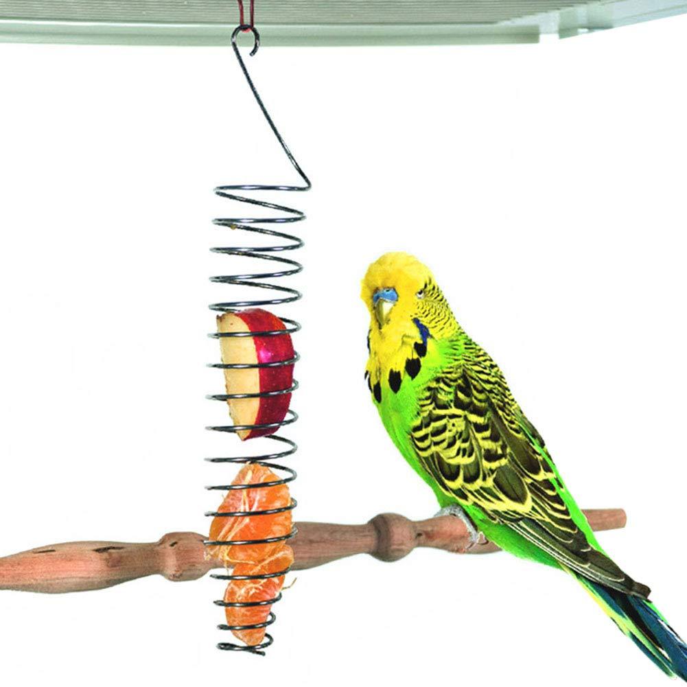 [Australia] - QBLEEV Bird Food Holder, Parrots Foraging Toys for Birdcage, Hanging Stainless Steel Bird Treat Feeders, Bird Food Basket for Fruit Vegetable Grain Wheat，Chew Toys for Conures Parakeets Cockatoos Type A 
