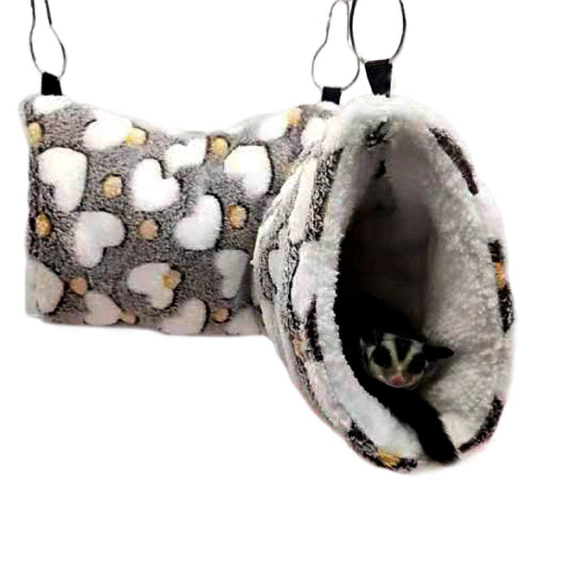 Oncpcare Hanging Tunnel for Small Animals, Hanging Hamster Toys, Sugar Glider Hammock Cage Accessories Bedding for Chinchilla Ferret Squirrel Guinea Pig Rat Playing Sleeping Brown - PawsPlanet Australia