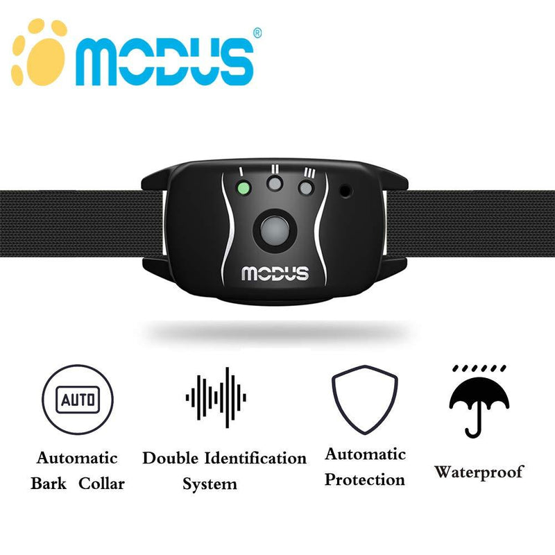 [Australia] - MODUS Anti Bark Collar, Dog Barking Control Training Waterproof Collar for Medium/Small Dogs - No Bark Collar with Dual Identification System, Automatic Real-time Correction and Action Without Remote 