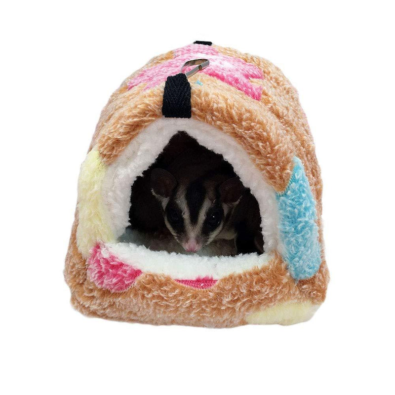 Oncpcare Winter Warm Hamster Bed, Hanging Sugar Glider Hammock Nest Home, Small Animal Cage Accessories Bedding for Guinea Pig Chinchilla Ferret Squirrel Rat Playing Sleeping S Coffee - PawsPlanet Australia