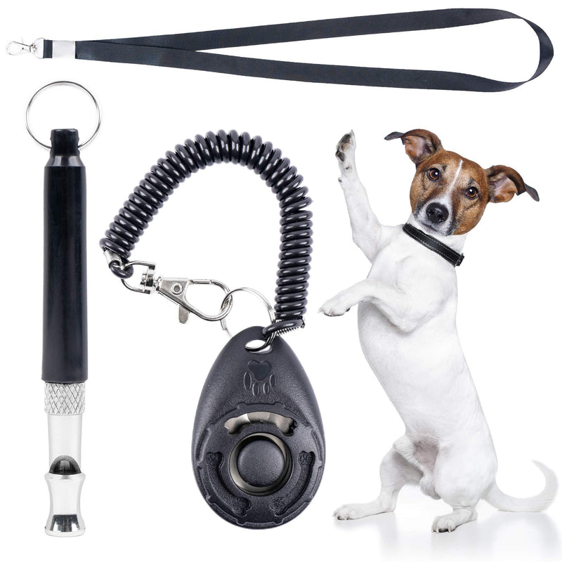 Dog Training Whistle with Clicker Kit - Professional Ultrasonic Adjustable Pitch Frequency Training Whistle with Lanyard Strap and Clicker for Dogs Pet Puppy Recall Silent Bark Control Stop Barking - PawsPlanet Australia