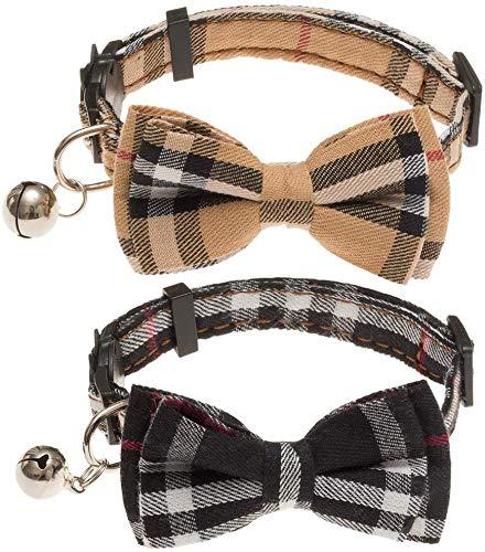 [Australia] - ORALBY Cat Collar Breakaway with Cute Bow Tie and Bell for Kitty and Some Puppies, Adjustable from 7.8-10.5 Inch 