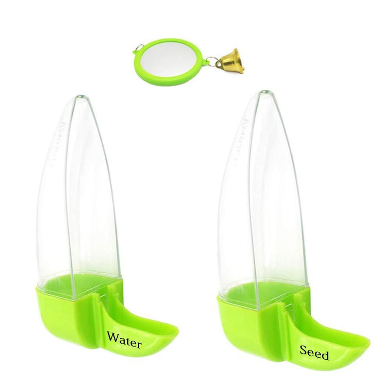 Jmxu's Bird Feeder and Drinker Set, Clear Plastic Seed &Water Dispenser, 7 Days Capacity, Fits Most Cage, Automatic Feeding for Parrot Parakeets Canaries Finches Budgie 70ml - PawsPlanet Australia