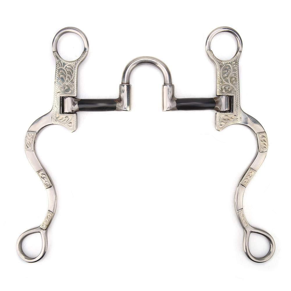Zerodis Horse Chew Stainless Steel Western Bit Horse Ring Snaffle Horse Chew Stainless Steel Bit Stainless Steel Thickeness Bit Loose Mouth Bit Roller with German Silver Trims for Horse - PawsPlanet Australia