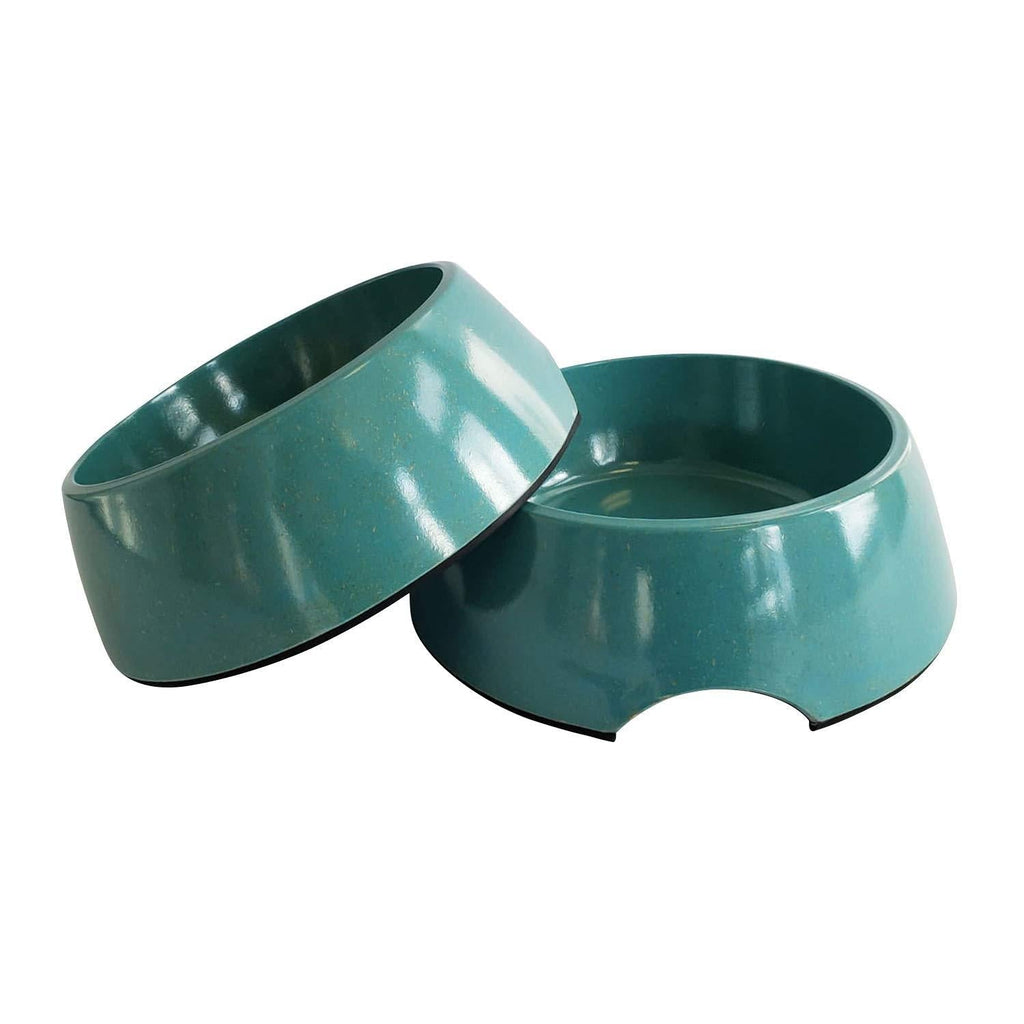 [Australia] - American Pet Supplies Dog Bowls, Set of 2 Bamboo Bowls for Puppies and Dogs, 24 oz Pacific Blue 