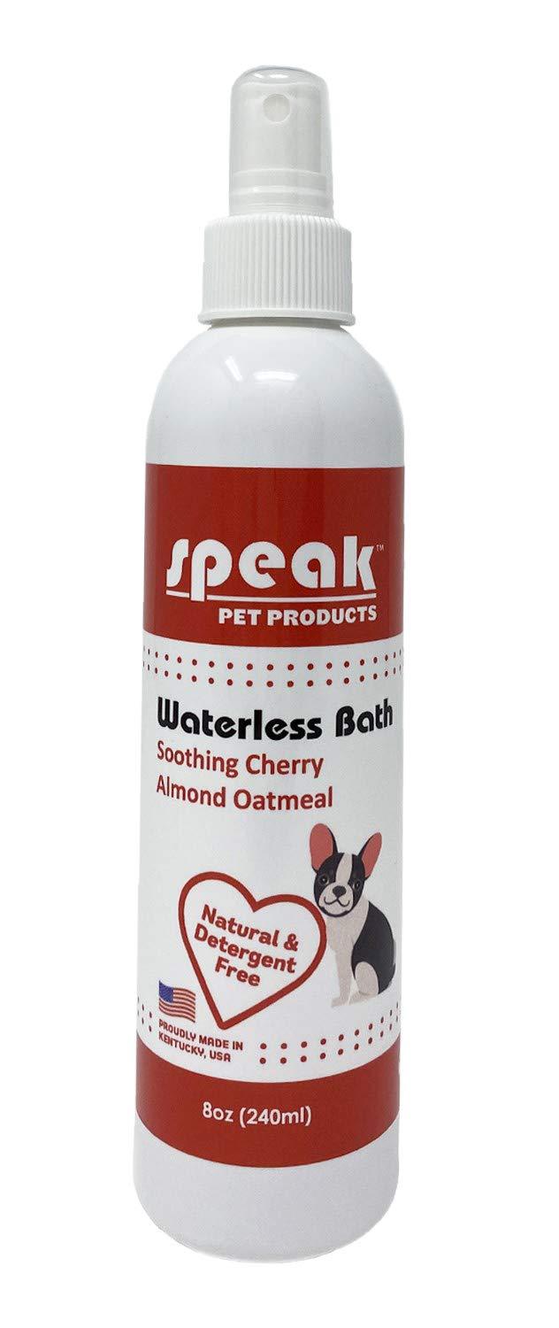 [Australia] - Speak Pet Products Natural Moisturizing Soothing Cherry Almond Oatmeal Waterless Bath, 8 Ounce Bottle 