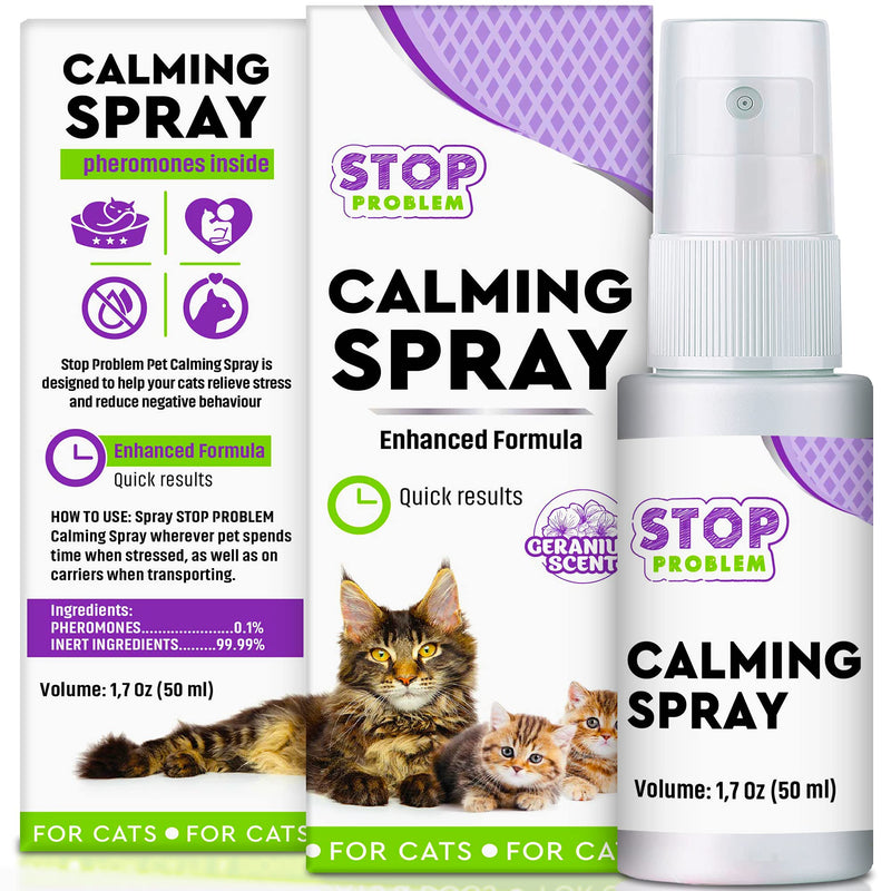 Beloved Pets Pheromone Calming Spray for Cats (50ML) with Long-Lasting Effect - Enhanced Calm Formula of Anxiety Relief & Behavior Control - Stress Prevention for Pets (50 ML) - PawsPlanet Australia