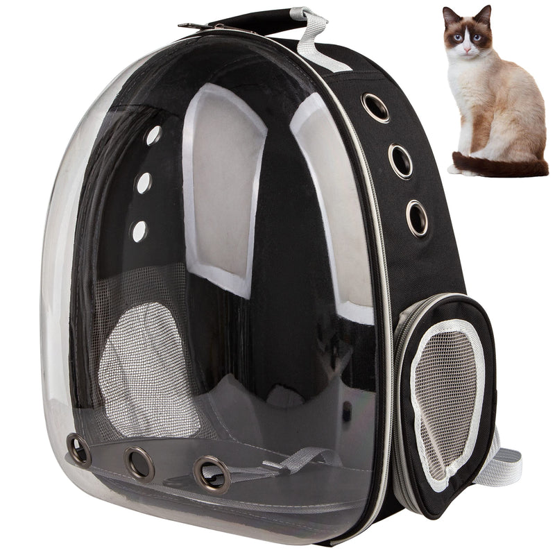 XZKING Cat Backpack Carriers, Pet Bubble Backpack Airline-Approved Ventilate Transparent Space Capsule Backpack for Puppies Traveling, Camping and Hiking black - PawsPlanet Australia