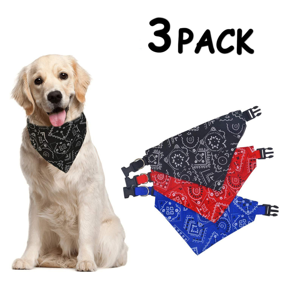 [Australia] - HXN Dog Bandana with Adjustable Buckle, Handmade Dog Collar, Triangle Dog Birthday Bandana, Washable Dog Bandana Collar, Dog Scarf for Small Medium Large Puppies L 