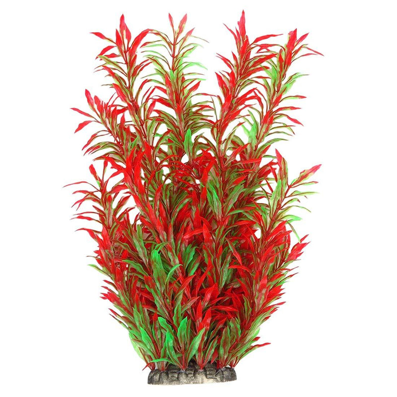 [Australia] - Lantian Grass Cluster Aquarium Décor Plastic Plants 15 Inches Tall Red 