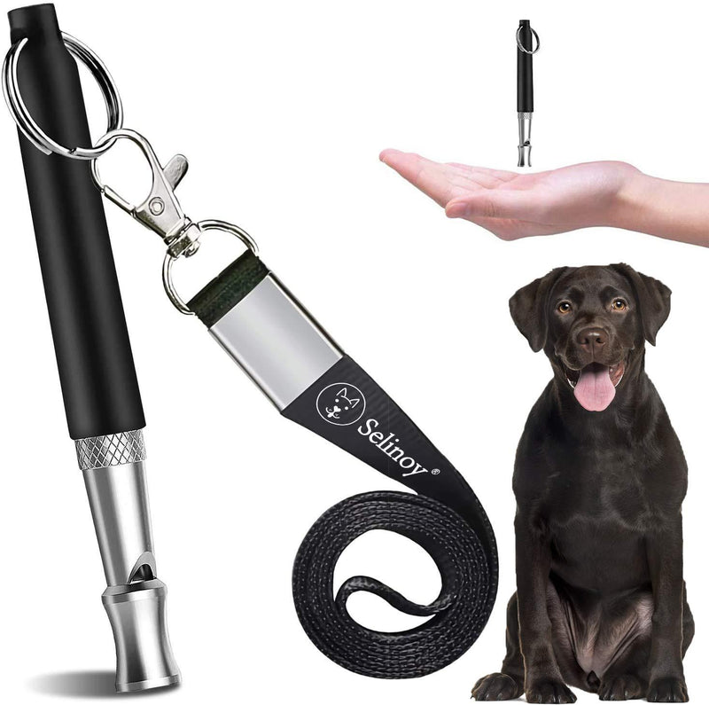 [Australia] - Selinoy Dog Training Whistle, Professional Dogs Whistles- Adjustable Pitch for Stop Barking Recall Training, Include Free Black Strap Lanyard 