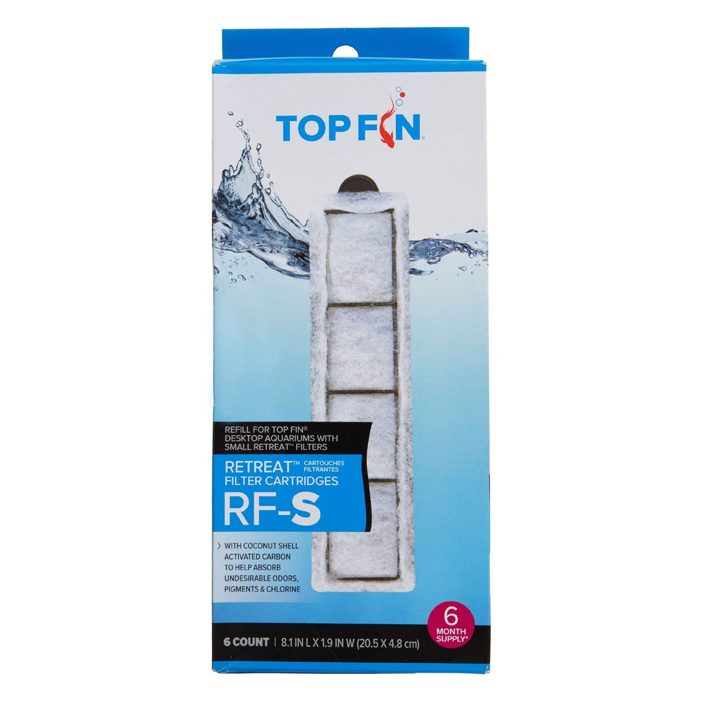 [Australia] - Top Fin Retreat RF-S Filter Cartridges (Small) Refill for Desktop Aquariums with Small Retreat Filters - 8.1in x 1.9in (6 Count) 