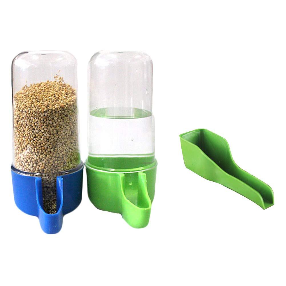 [Australia] - Yu-Xiang 3 Pack Bird Water Dispenser with Spoon Small Animal Foods Bowl Mynah Bottle Parrot Drinking Fountain 50ML/200ML Automatic Feeder Random Color 200 ML 