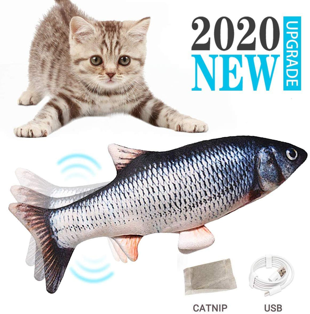 [Australia] - Electric Moving Fish Cat Toy, Realistic Plush Simulation Electric Wagging Fish Cat Toy Catnip Kicker Toys, dancing fish cat toy,Funny Interactive Pets Bite Kick Supplies for Cat Kitten Kitty (Catfis 