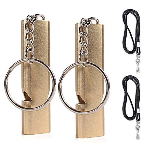 Dog Whistle, Dog Training Whistles with Lanyard Double Tubes and Keychain 2 Packs Security Survival Whistle for Dog Training - PawsPlanet Australia