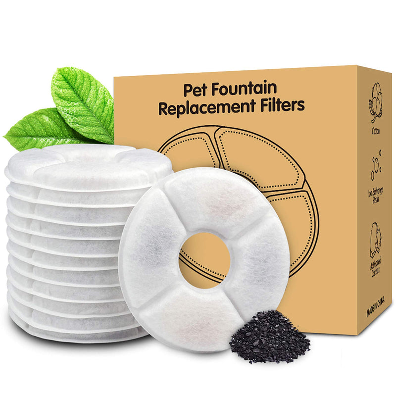 MOOBONA 12-Pack Replacement Filters for Cat Fountain | Pet Water Fountain Filters | Activated Carbon Filters - PawsPlanet Australia