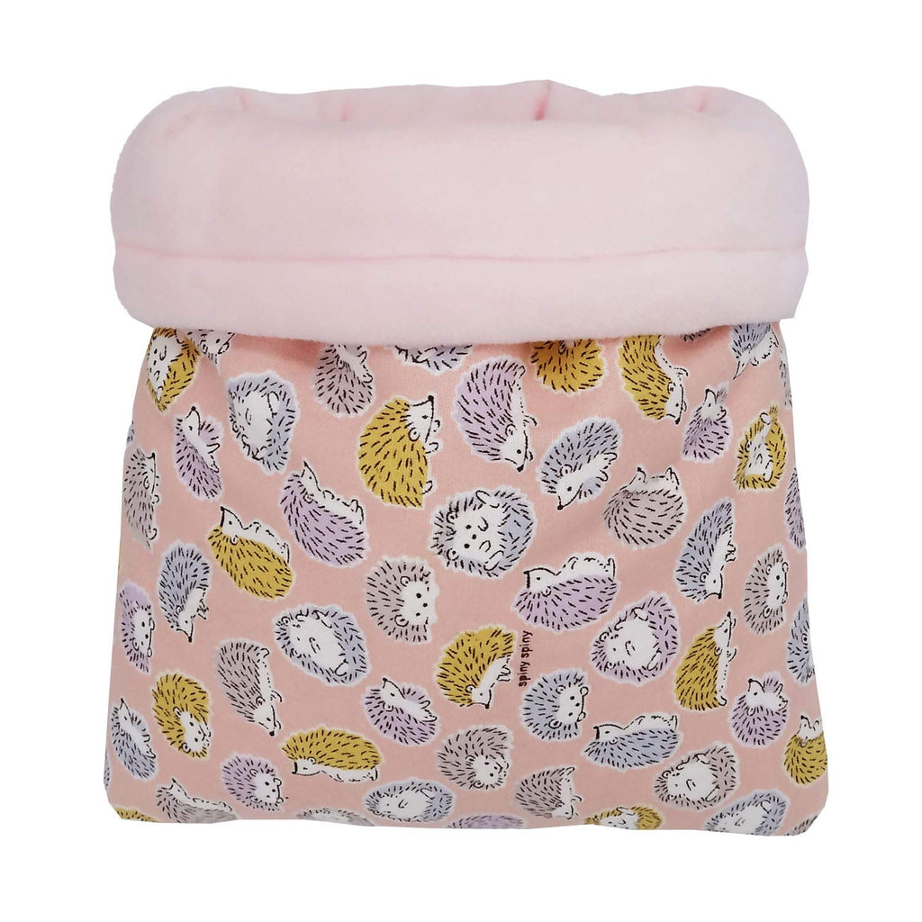 [Australia] - Handmade Sleeping Bag Pouch Hideout Cave for Hedgehog Guinea Pig Hamster Rat Ferret Hamster Squirrel and Other Small Animal Beds (Pink) Pink 