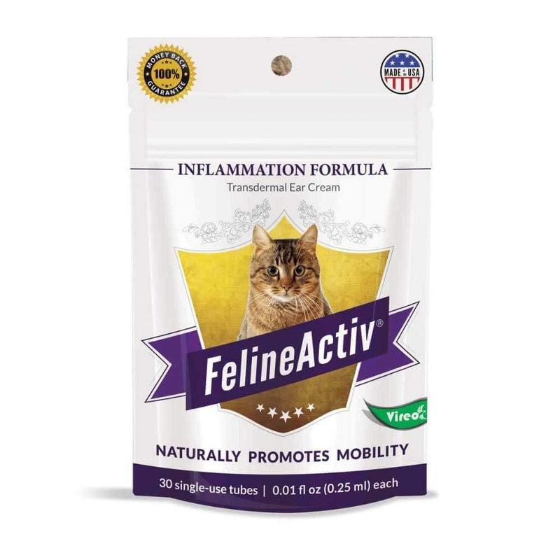 CanineActiv FelineActiv Transdermal Ear Cream for Superior Mobility, 30 Single-Use Tubes, Made in The USA - PawsPlanet Australia