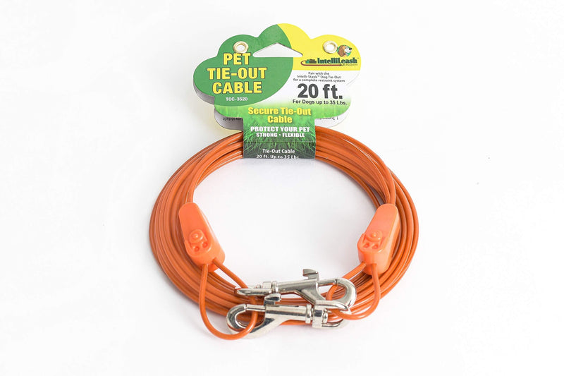 [Australia] - IntelliLeash Products Tie Out Cable for Dogs, Nine Sizes Available. 35 lb/20' 