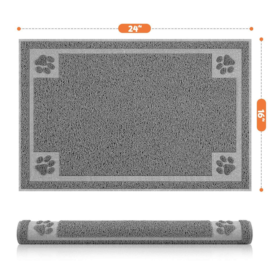 [Australia] - Tosenway Pet Feeding Mat for Food and Water Flexible and Waterproof Dog Food Mat for Small Dogs and Cats, 24" x 16" Non Slip Dog Bowl Mat 