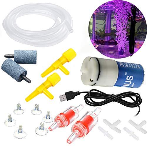 [Australia] - 6.5ft Airline Tubing Standard Aquarium UNDERBRIDGES Air Pump Accessories kit with Air Stones, Check Valves, Suction Cups and Connectors 