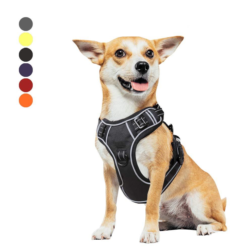 [Australia] - EAVSOW Dog Harness No Pull, Pet Vest Harness with 2 Metal Rings and Handle, Adjustable Reflective Breathable Oxford Soft Vest, Easy Control Front Clip Harness for Small Dogs 