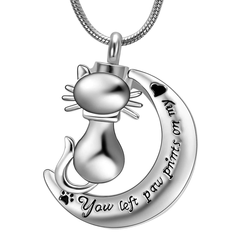 Personalized Custom Picture Memory pet Jewelry, You Left paw Prints on My heartcremation urn Pendant Necklace for cat - PawsPlanet Australia