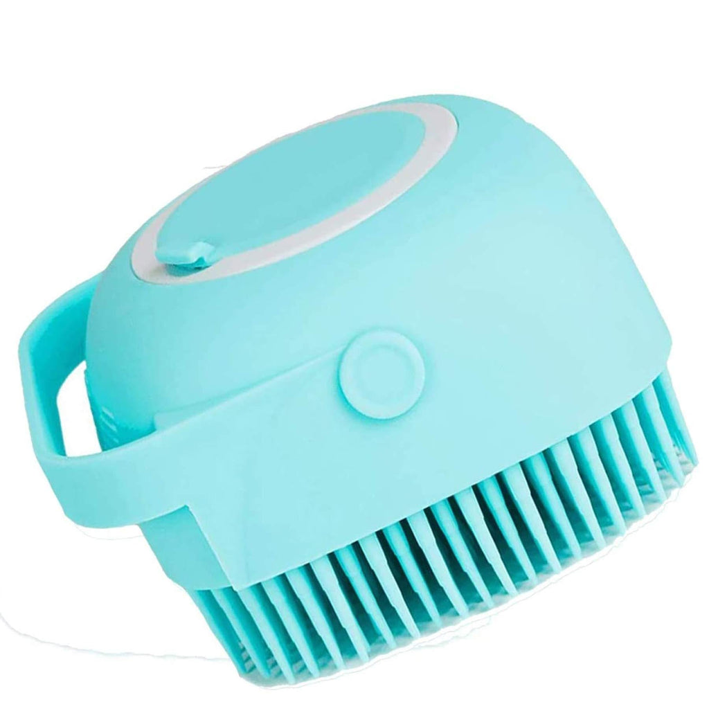 Pet Grooming Brush Bath Brush with Shampoo Container for Dog Cat Bathing Grooming Pet Scrubber Soft Rubber Silicone Massage Brushes Comb Bathing Tool - PawsPlanet Australia