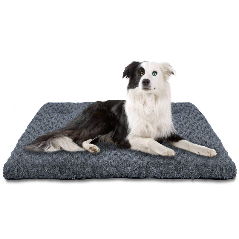 [Australia] - INVENHO Dog Bed Kennel Crate pad Comfortable Soft Anti Slip Washable for Large Medium Small Dogs Blue 35'' x 23'' 