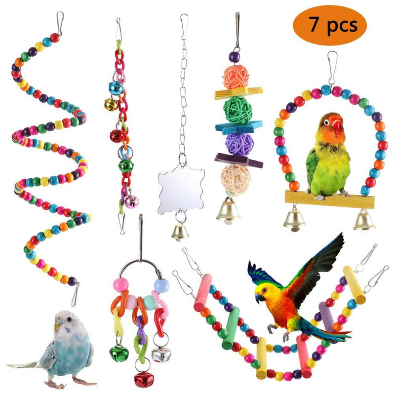 [Australia] - Qzc Bird Swing Toys, Bird Parrot Toys Bird Cage Hanging Toys for Budgie, Parakeets, Cockatiels, Conures and Lovely Birds 