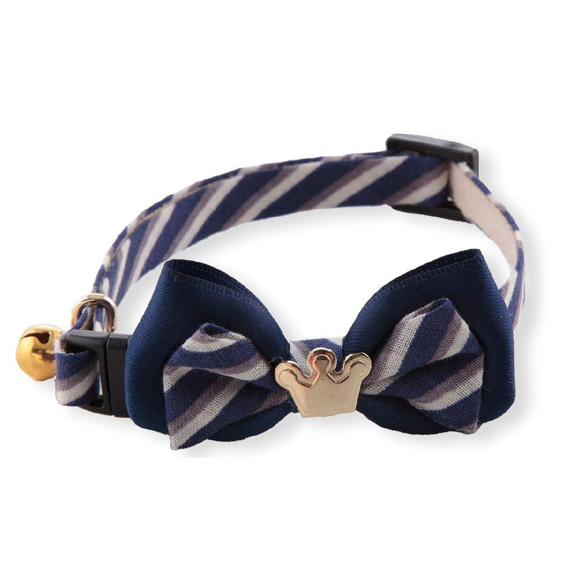 Necoichi Regal Crown Cat Collar (Navy) - PawsPlanet Australia
