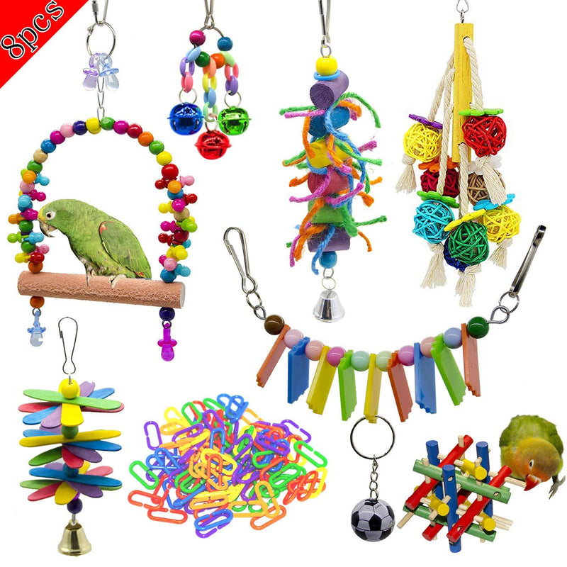 [Australia] - Weiyu8 Package Bird Parrot Swing, chew, Ring Tone and Other Toys - Wall Clock cage Toys Suitable for Parrot, Small Bird, Cornell, Bird, Parrot, Love Bird 