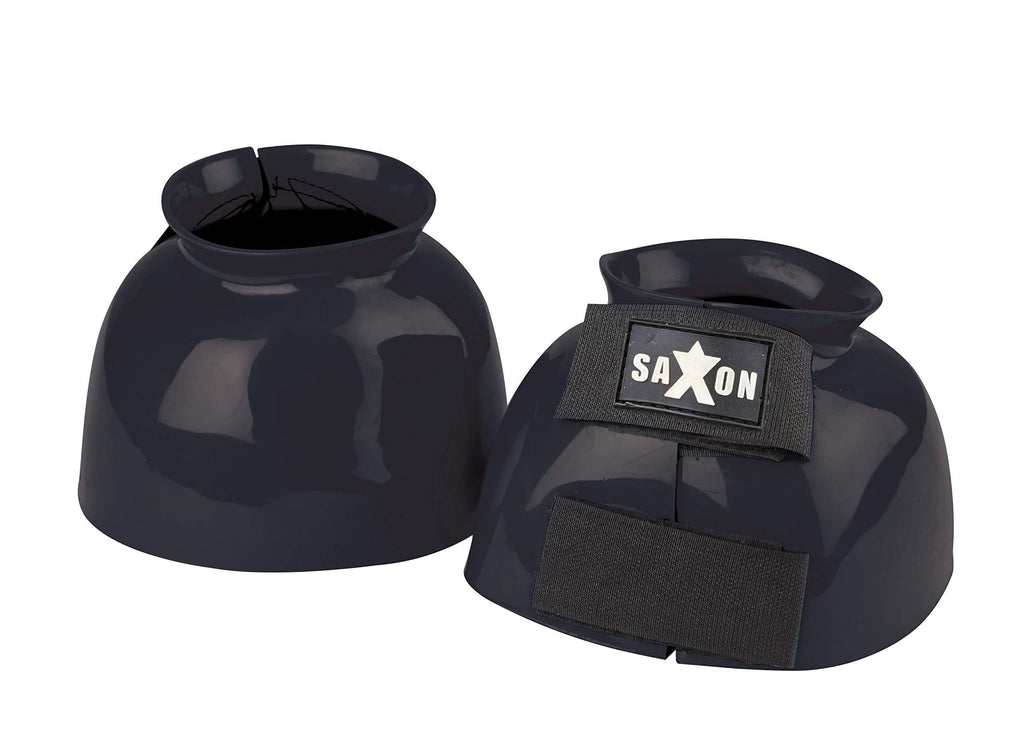 Saxon. PVC Double Tape Smooth Bell Boots Black Full - PawsPlanet Australia