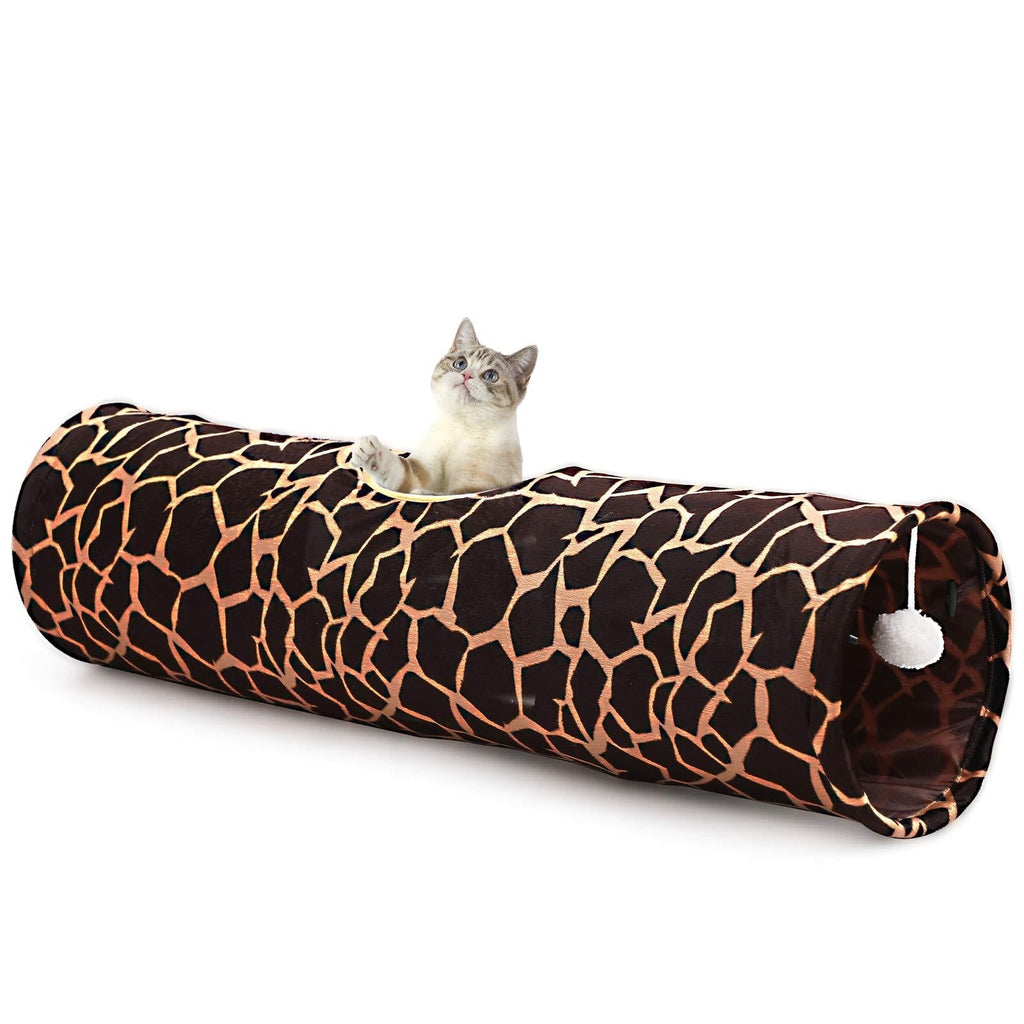 [Australia] - LUCKITTY Large Cat Toys Collapsible Tunnel Tube with Plush Ball, for Small Pets Bunny Rabbits, Kittens, Ferrets,Puppy and Dogs Black 