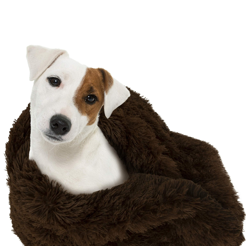 [Australia] - The Dog’s Blanket Sound Sleep Original Blanket, Premium Quality Calming, Anti-Anxiety Snuggler Blankets Large Blanket (28x42") Chocolate Brown Faux Fur 