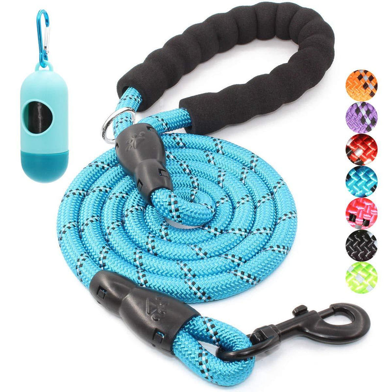 [Australia] - BAAPET 6 FT Strong Dog Leash with Comfortable Padded Handle and Highly Reflective Threads Dog Leashes for Small Medium and Large Dogs Blue 